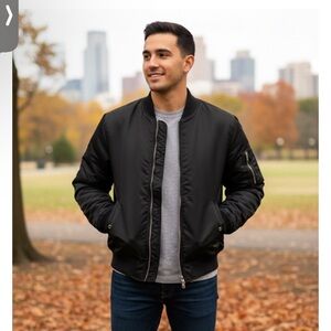 Abercrombie & Fitch Classic Black Bomber Jacket